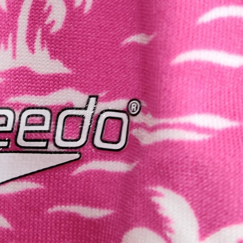 Speedo Tropical Breeze Girls Swimsuit 2 Piece Size 12 NWT Pink with White Palm - Picture 10 of 11